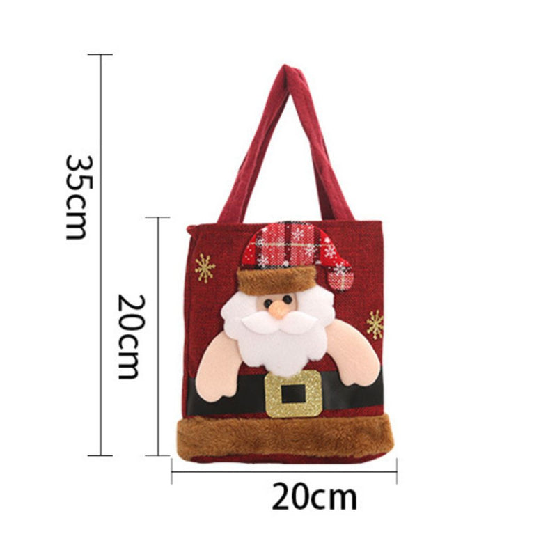 Bolsa de Presente de Natal em Tecido de Linho