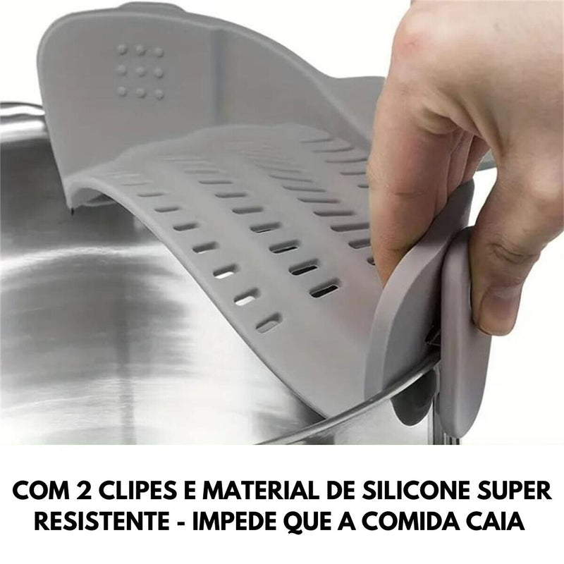 Escorredor de Panela Universal Ajustável em Silicone para Panelas, Frutas e Legumes