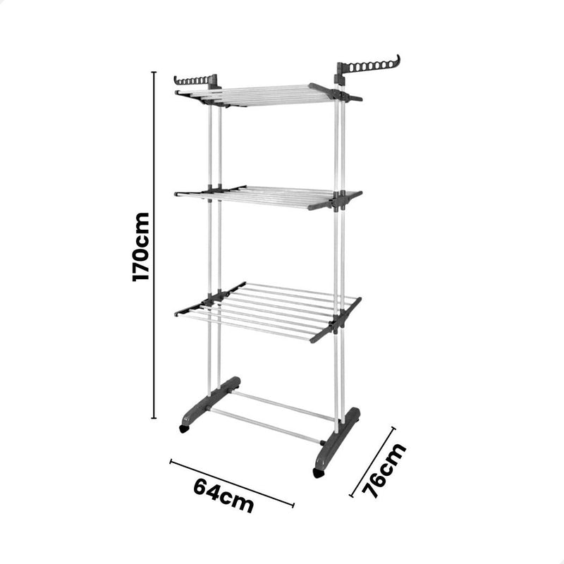 Varal De Chão Com 3 Andares Dobrável Portátil