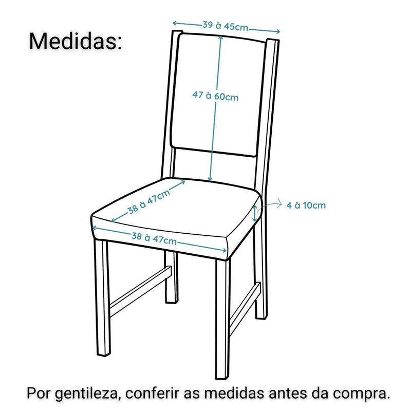 Kit 6 Capas Elásticas para Cadeiras em Malha - Cores Neutras