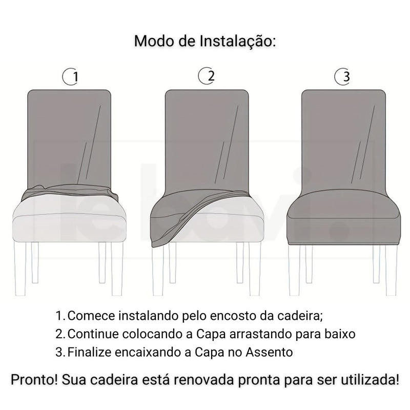 Kit 6 Capas Elásticas para Cadeiras em Malha - Cores Neutras