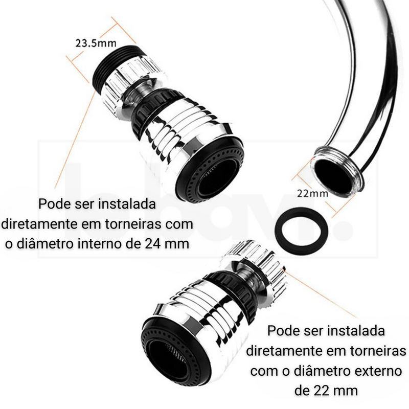 Extensão de Torneira com Ajuste de 360 Graus