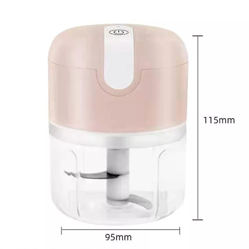 Mini Processador Elétrico de Alimentos Portátil com 3 Lâminas de Aço Inox USB 250ml Bivolt