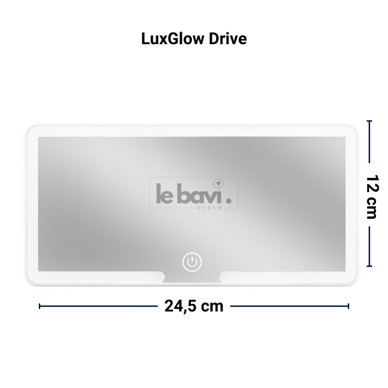 LuxGlow Drive - Espelho Portátil para Carro com 60 LED's e 3 Temperaturas de Luzes