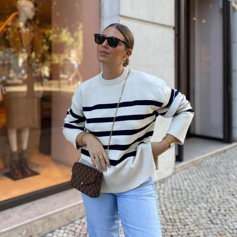 Suéter Listrado Oversized